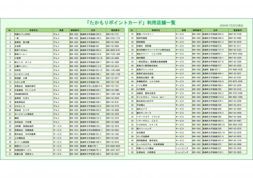 加盟店一覧１